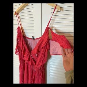 Express red ruffle wrap dress 👗
